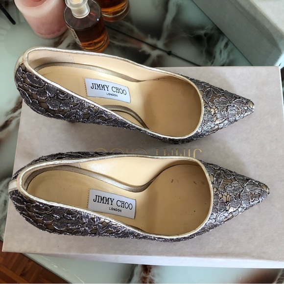 Jimmy Choo Romy 100 Satin Lace Court Shoes Stiletto Heels Women's Size 36 - Picture 9 of 14